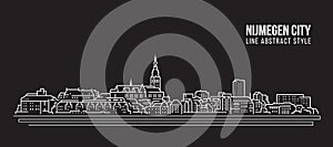 Cityscape Building Line art Vector Illustration design - Nijmegen city