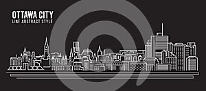 Cityscape Building Line art Vector Illustration design - Ottawa city photo
