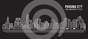 Cityscape Building Line art Vector Illustration design - Panama city