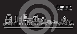 Cityscape Building Line art Vector Illustration design - Perm city
