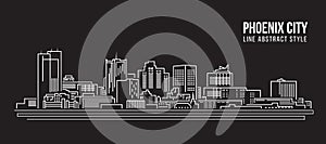 Cityscape Building Line art Vector Illustration design - Phoenix city