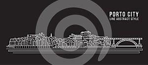 Cityscape Building Line art Vector Illustration design - Porto city