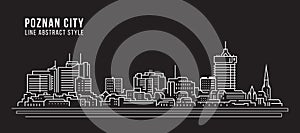 Cityscape Building Line art Vector Illustration design - Poznan city photo