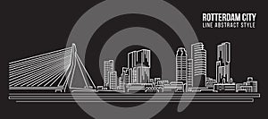 Cityscape Building Line art Vector Illustration design - Rotterdam City