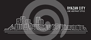 Cityscape Building Line art Vector Illustration design - Ryazan city