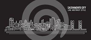 Cityscape Building Line art Vector Illustration design - Sacramento city photo