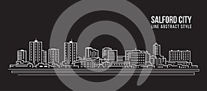 Cityscape Building Line art Vector Illustration design - Salford city