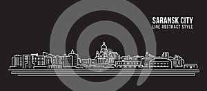 Cityscape Building Line art Vector Illustration design - Saransk city