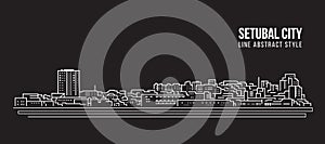 Cityscape Building Line art Vector Illustration design - Setubal city photo