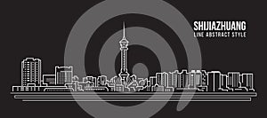 Cityscape Building Line art Vector Illustration design - Shijiazhuang city photo