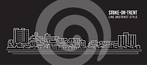 Cityscape Building Line art Vector Illustration design - Stoke-on-Trent city