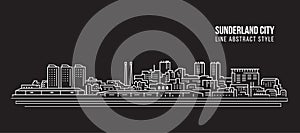 Cityscape Building Line art Vector Illustration design - Sunderland city photo