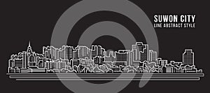 Cityscape Building Line art Vector Illustration design - suwon city photo