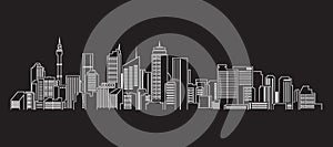 Cityscape Building Line art Vector Illustration design (Sydney)