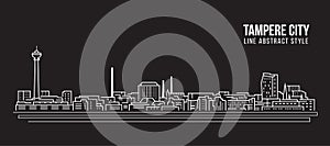 Cityscape Building Line art Vector Illustration design - Tampere city