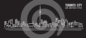 Cityscape Building Line art Vector Illustration design - Toronto city