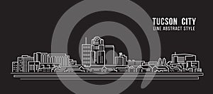 Cityscape Building Line art Vector Illustration design - Tucson city photo