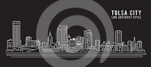 Cityscape Building Line art Vector Illustration design - Tulsa city photo