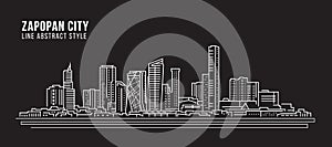 Cityscape Building Line art Vector Illustration design - Zapopan city