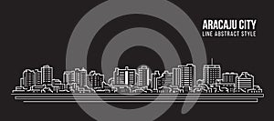 Cityscape Building panorama Line art Vector Illustration design - Aracaju city