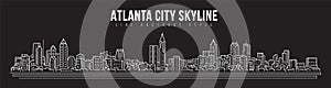 Cityscape Building panorama Line art Vector Illustration design - Atlanta city