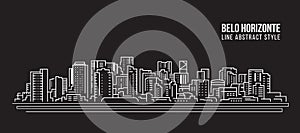 Cityscape Building panorama Line art Vector Illustration design - Belo horizonte city