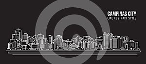Cityscape Building panorama Line art Vector Illustration design - Campinas city photo