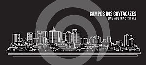 Cityscape Building panorama Line art Vector Illustration design - Campos dos Goytacazes city photo