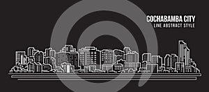 Cityscape Building panorama Line art Vector Illustration design - Cochabamba city photo