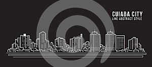 Cityscape Building panorama Line art Vector Illustration design - Cuiaba city photo