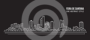 Cityscape Building panorama Line art Vector Illustration design - Feria de Santana city photo