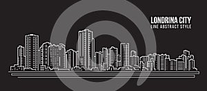 Cityscape Building panorama Line art Vector Illustration design - Londrina city photo