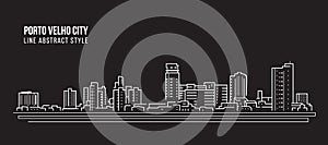 Cityscape Building panorama Line art Vector Illustration design - Porto Velho city