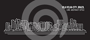 Cityscape Building panorama Line art Vector Illustration design - Vila velha city photo