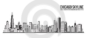 Cityscape Building Simple architecture modern abstract style art Vector Illustration design -  Chicago city