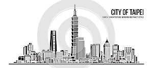 Cityscape Building Simple architecture modern abstract style art Vector Illustration design -  city of Taipei