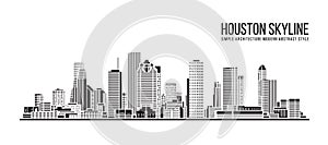 Cityscape Building Simple architecture modern abstract style art Vector Illustration design -  Houston city