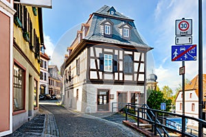 Cityscape with buildings and narrow Streets of the idyllic village Oppenheim at Rhine, Germany