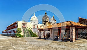 Cityscape of Cartagena Colombia with Church of Saint Peter Claver