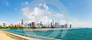 Cityscape of Chicago in a summer day