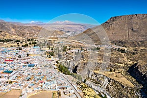 Cityscape of Chivay town in Peru