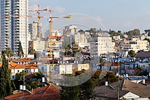 Cityscape city Tel Aviv buildings urban view.