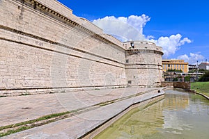 Cityscape of Civitavecchia, Italy: view of Fort Michelangelo.