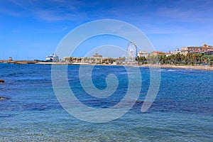 Cityscape of Civitavecchia in Italy: view of promenade.