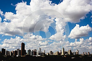Cityscape with clouds in Maringa, Parana, Brazil