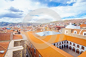 Cityscape of colonial tow of Potosi - Colegio Nacional Pichincha - Bolivia