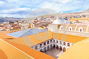 Cityscape of colonial tow of Potosi - Colegio Nacional Pichincha - Bolivia photo