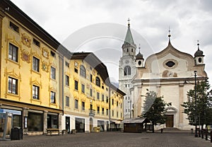 Cityscape Cortina dAmpezzo, Italy photo