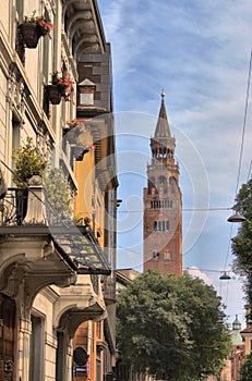 Cityscape of Cremona with Torrazzo