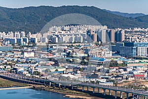 Cityscape of Daejeon capital of South Chungcheong province in South Korea